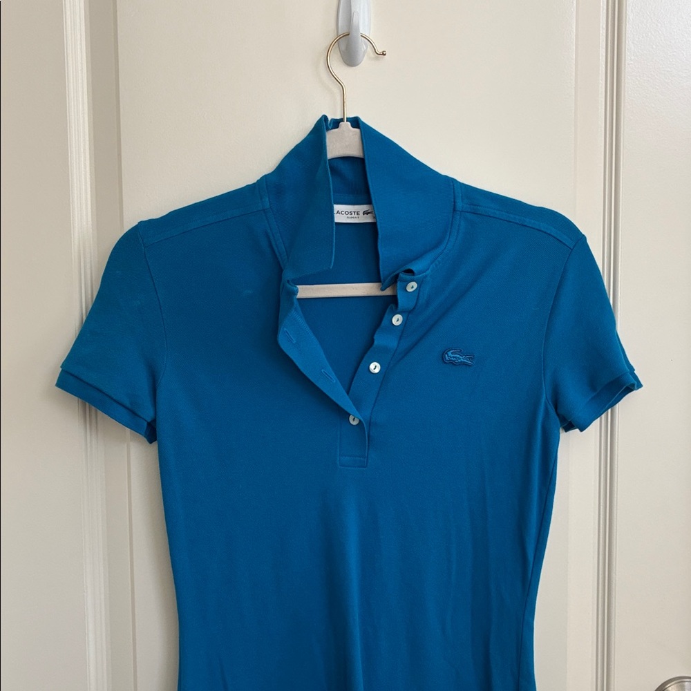 Lacoste Slim Fit Turquoise Polo dress - Picture 3 of 5